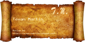 Tevan Martin névjegykártya